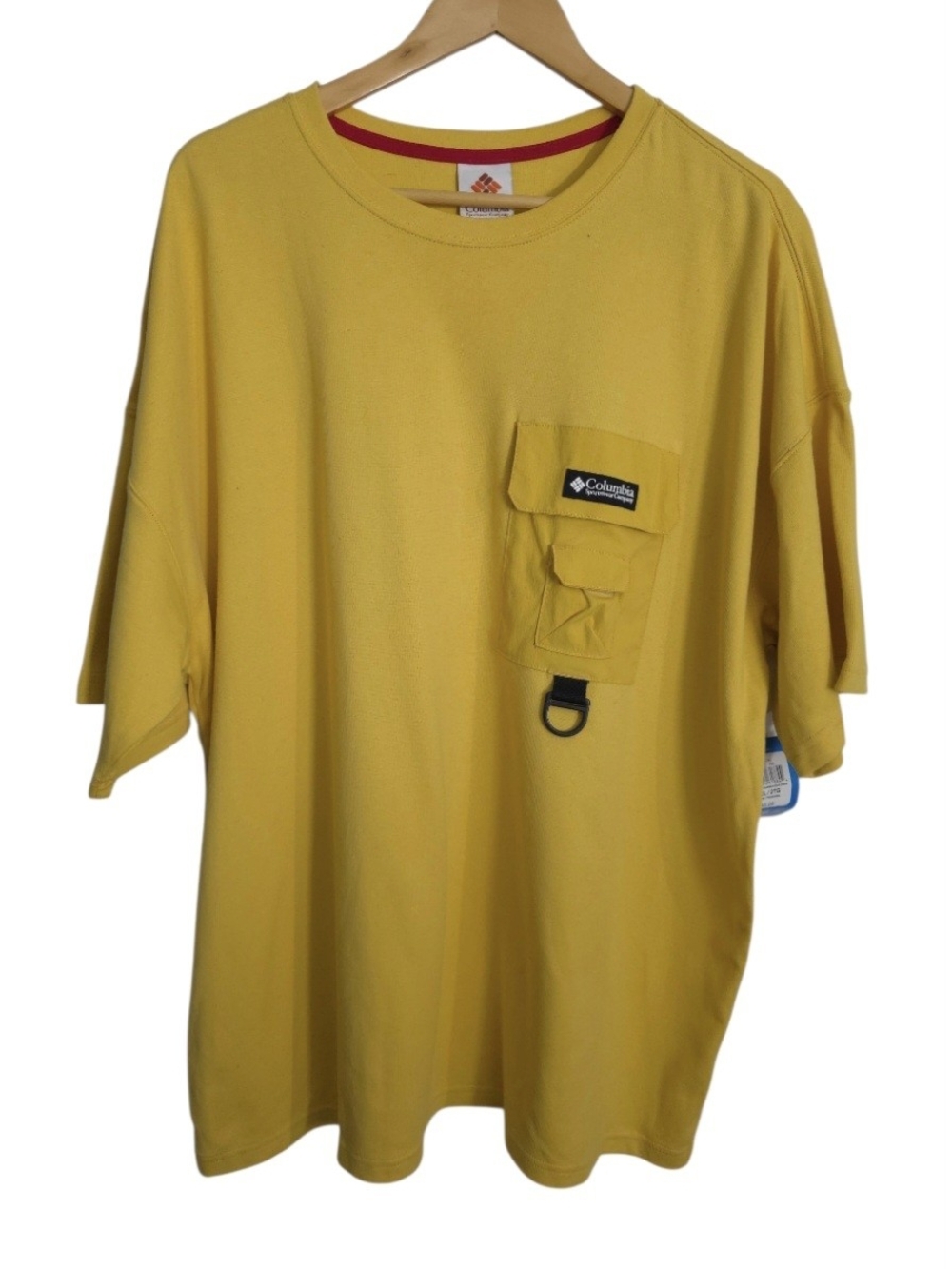 Columbia Yellow Short Sleeve Pocket Tee with D-Ring